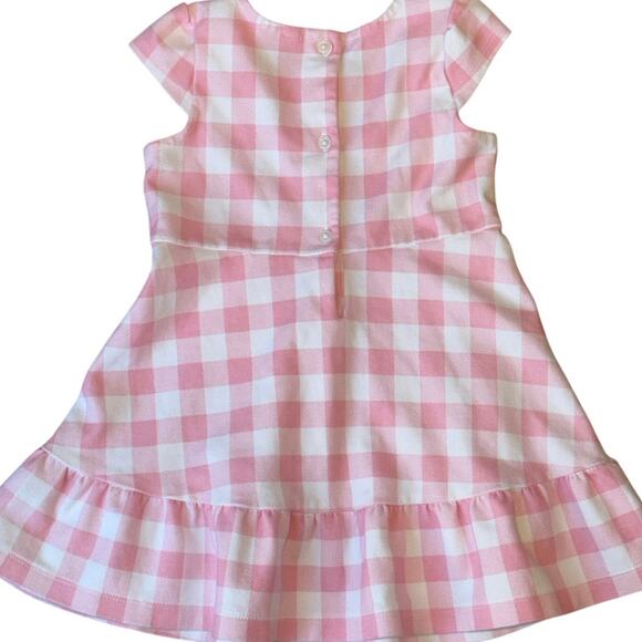 Janie and Jack Sz. 2T Pink Gingham Ponte Dress Short Sleeve Ruffle Hem GUC - Picture 7 of 7